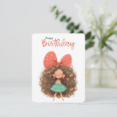 Happy Birthday Niedlich Girl Feiertagskarte (Stehend Vorderseite)