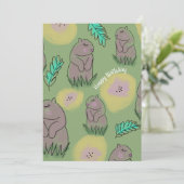 Happy Birthday Niedlich Groundhog Karte (Stehend Vorderseite)