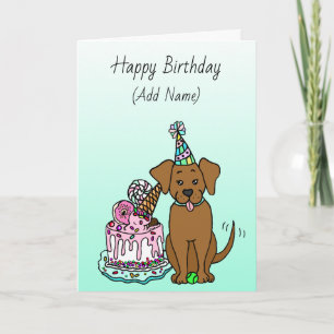 Happy Birthday Niedlich Hand Drawn Labrador Karte