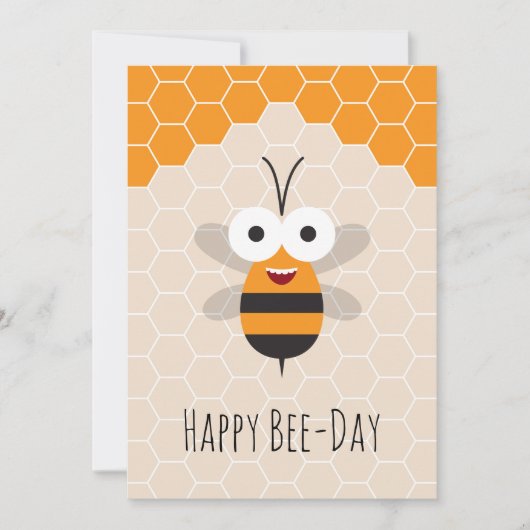 Happy Birthday Niedlich Honey Bee Honeycomb Card (Vorderseite)