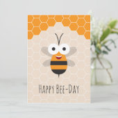 Happy Birthday Niedlich Honey Bee Honeycomb Card (Stehend Vorderseite)