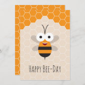 Happy Birthday Niedlich Honey Bee Honeycomb Card (Vorne/Hinten)