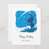 Happy Birthday Niedlich Hund Welpe Shooting Star C (Vorne/Hinten)