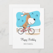 Happy Birthday Niedlich Hund Welpenfahrrad Fahrrad (Vorne/Hinten)