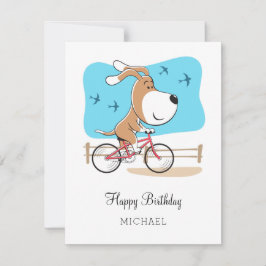 Happy Birthday Niedlich Hund Welpenfahrrad Fahrrad
