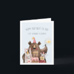 Happy Birthday | Niedlich Kids Party Tiere Karte<br><div class="desc">Diese bezaubernde Geburtstagskarte ist perfekt für jeden Empfänger. Fügen Sie eine benutzerdefinierte Meldung für diese zusätzliche personalisierte Touch hinzu. Fügen Sie diesem Design Ihre benutzerdefinierte Formulierung hinzu, indem Sie die Felder "Diese Designvorlage bearbeiten" auf der rechten Seite des Elements verwenden, oder klicken Sie auf die blaue Schaltfläche "Anpassen", um den...</div>