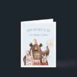 Happy Birthday | Niedlich Kids Party Tiere Karte<br><div class="desc">Diese bezaubernde Geburtstagskarte ist perfekt für jeden Empfänger. Fügen Sie eine benutzerdefinierte Meldung für diese zusätzliche personalisierte Touch hinzu. Fügen Sie diesem Design Ihre benutzerdefinierte Formulierung hinzu, indem Sie die Felder "Diese Designvorlage bearbeiten" auf der rechten Seite des Elements verwenden, oder klicken Sie auf die blaue Schaltfläche "Anpassen", um den...</div>