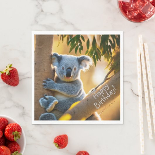 Happy Birthday Niedlich Koala Bär Serviette (Beispiel)