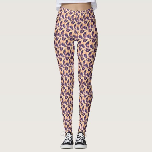 Happy Birthday Niedlich Leopard Pattern Leggings (Vorderseite)