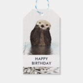 Happy Birthday Niedlich Otter Fotografie Geschenkanhänger (Vorderseite)