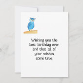 Happy Birthday Niedlich Owl Grußkarten (Rückseite)