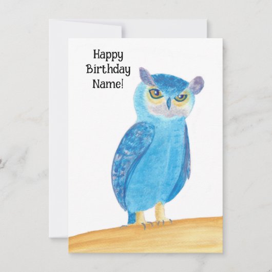 Happy Birthday Niedlich Owl Grußkarten (Vorderseite)