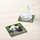 Happy Birthday Niedlich Panda Bear Rechteckiger Pappuntersetzer (Vor Ort)