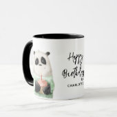 Happy Birthday Niedlich Panda Cake Personalisiert Tasse (Vorderseite Links)