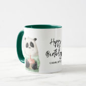 Happy Birthday Niedlich Panda Cake Personalisiert  Tasse (Vorderseite Links)