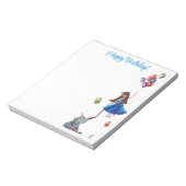 Happy Birthday Niedlich Party Balloons Notepad Notizblock (Rotiert)
