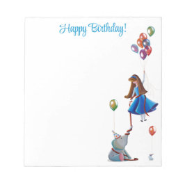 Happy Birthday Niedlich Party Balloons Notepad Notizblock