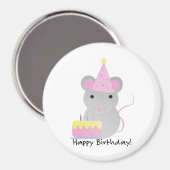 Happy Birthday Niedlich Party Mouse Magnet (Vorderseite/Rückseite)