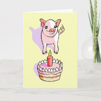 Happy Birthday Niedlich Piglet Zeichnend Karte