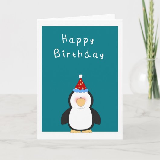 Happy Birthday Niedlich Pinguin Karte (Vorderseite)