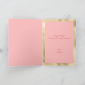 Happy Birthday Niedlich Pink Ballon Gold Typografi Karte (Innenseite)