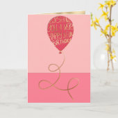 Happy Birthday Niedlich Pink Ballon Gold Typografi Karte (Gelbe Blume)