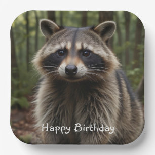 Happy Birthday Niedlich Raccoon Pappteller