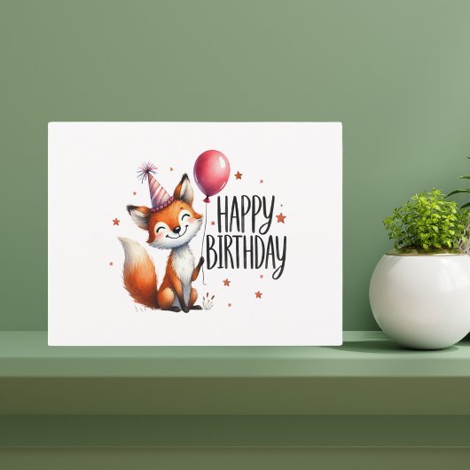 Happy Birthday - Niedlich Red Fox Postkarte