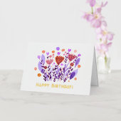 Happy Birthday Niedlich Retro Doodle Blume (Orchidee)