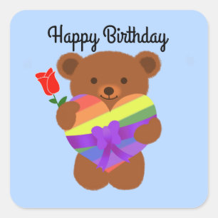 Happy Birthday Niedlich Teddy Bär #2 Stickers