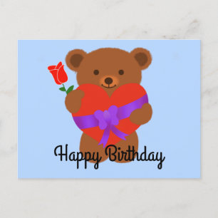 Happy Birthday Niedlich Teddy Bear #1 Postkarte