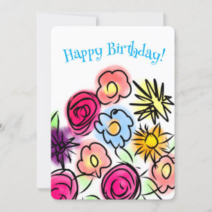 Happy Birthday Niedliche Blume Geburtstagskarte