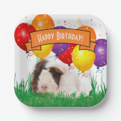 Happy Birthday Niedliche Guinea Party Balloons Pappteller (Vorderseite)