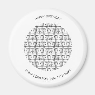 Happy Birthday Niedliche Kokospalmen Silhouette Ro Magnet