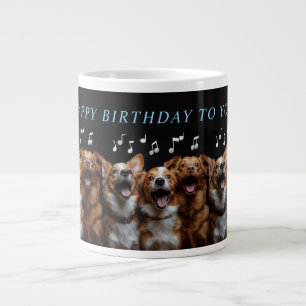 Happy Birthday Niedliche Singhunde Jumbo-Tasse
