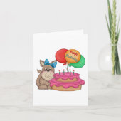 Happy Birthday Niedliche Welpe mit Balloons und Ku Karte (Vorderseite)