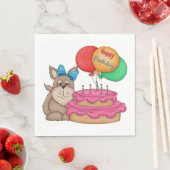 Happy Birthday Niedliche Welpe mit Balloons und Ku Serviette (Beispiel)