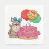 Happy Birthday Niedliche Welpe mit Balloons und Ku Serviette (Vorderseite)