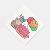 Happy Birthday Niedliche Welpe mit Balloons und Ku Serviette (Ecke)
