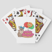 Happy Birthday Niedliche Welpe mit Balloons und Ku Spielkarten (Rückseite)