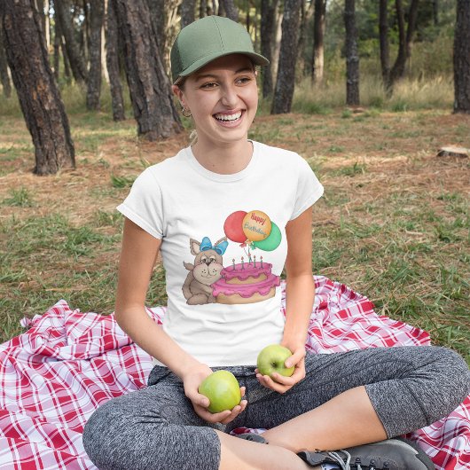 Happy Birthday Niedliche Welpe mit Balloons und Ku T-Shirt