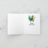 Happy Birthday | Niedlicher KI-Generierter Ara Pap Karte (Innenseite)