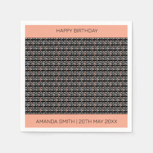 Happy Birthday, Niedliches Ethnic Africa-Muster Serviette