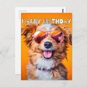 Happy Birthday Niedliches Party Tier Postkarte (Vorne/Hinten)