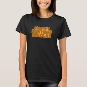 Happy Birthday Nikolas Personalisiert Name Retro T T-Shirt