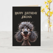 Happy Birthday No Stress Poodle Dog Individuelle N Karte (Gelbe Blume)