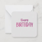Happy Birthday Note Card Mitteilungskarte (Rückseite)