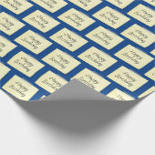 Happy Birthday Note on Blue Geschenkpapier (Ecke)