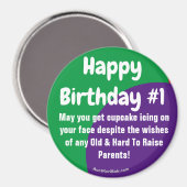 Happy Birthday Nr. 1 cupcake Eismagnet Magnet (Vorderseite/Rückseite)
