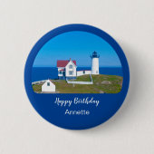 Happy Birthday Nubble Lighthouse Button (Vorderseite)